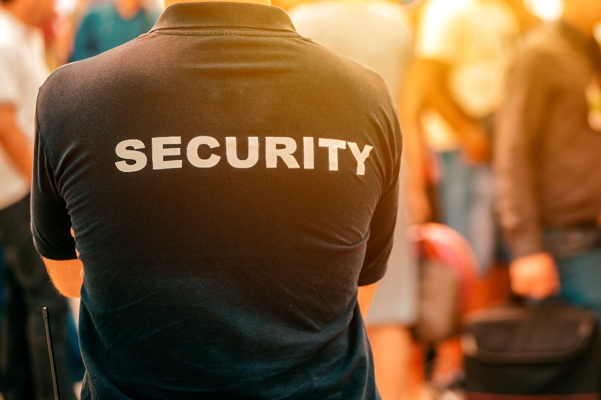Sicherheitsdienst bei einer Veranstaltung in Frankfurt